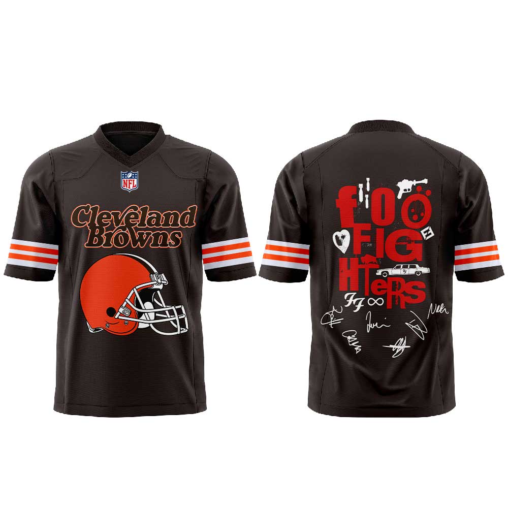 .              Foo Fighters TAKE COVER TOUR 2026 x Cleveland Browns Football Jersey V4