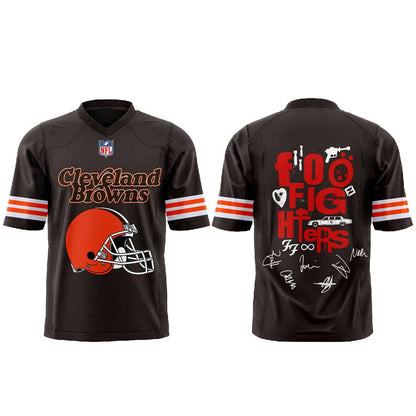 .              Foo Fighters TAKE COVER TOUR 2026 x Cleveland Browns Football Jersey V4