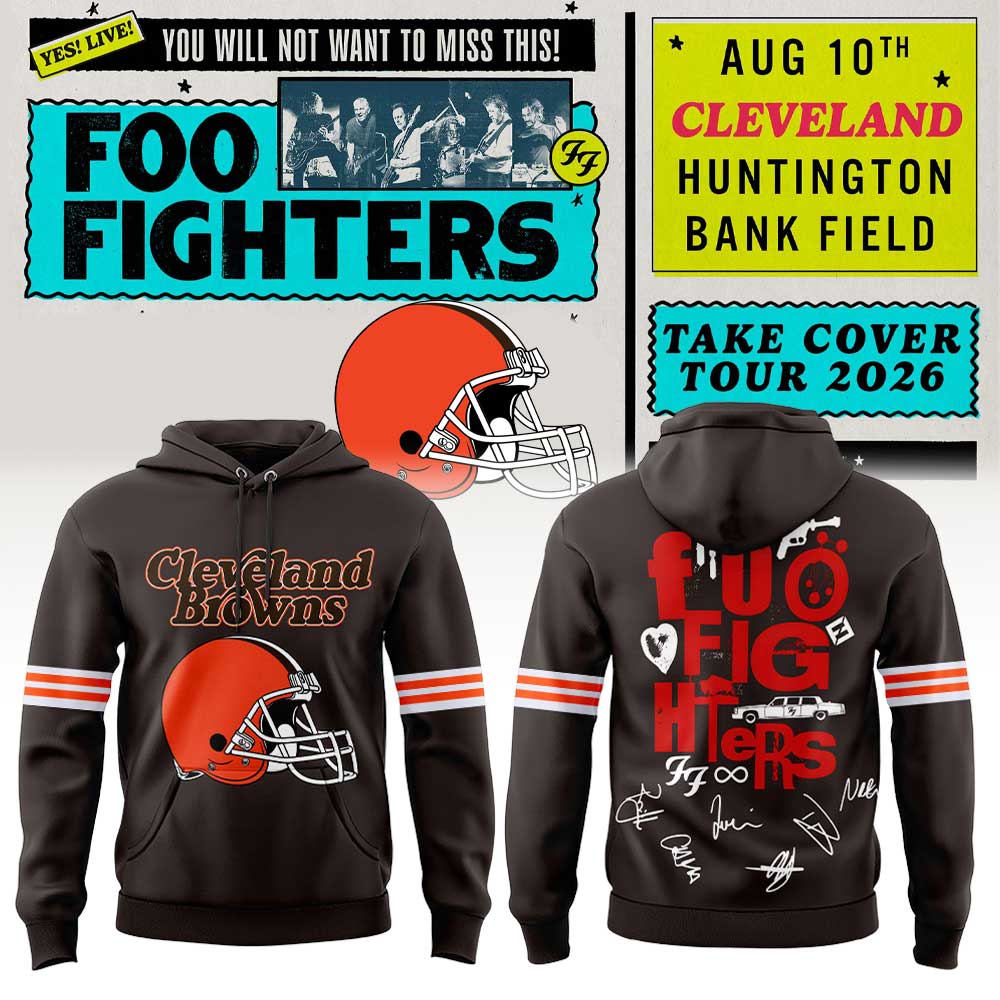 .              Foo Fighters TAKE COVER TOUR 2026 x Cleveland Browns Hoodie V4