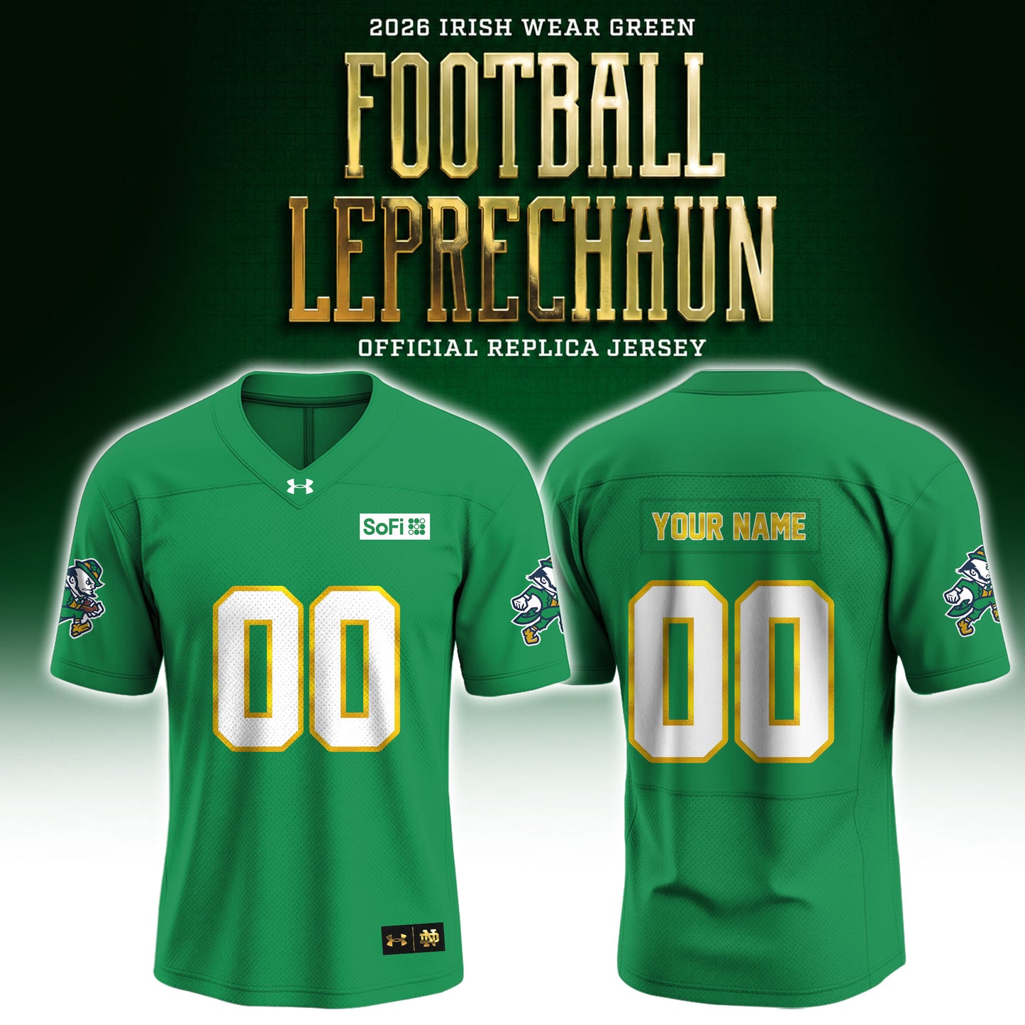 _ Notre Dame 2026 Irish Wear Green Game Jersey