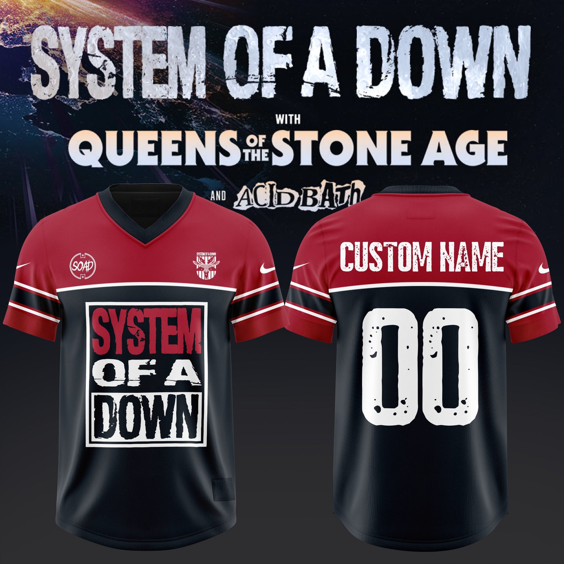 S.O.A.D -  UK &amp; EU Tour 2026 Customize Football Jersey