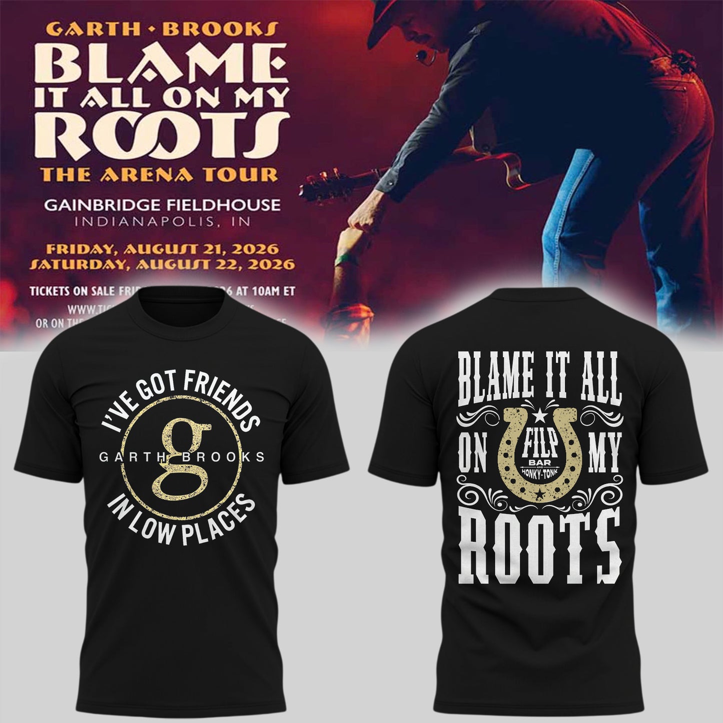 Limited Edition "Blame It All On My Roots - The Arena Tour" T-Shirts HP26070801T11