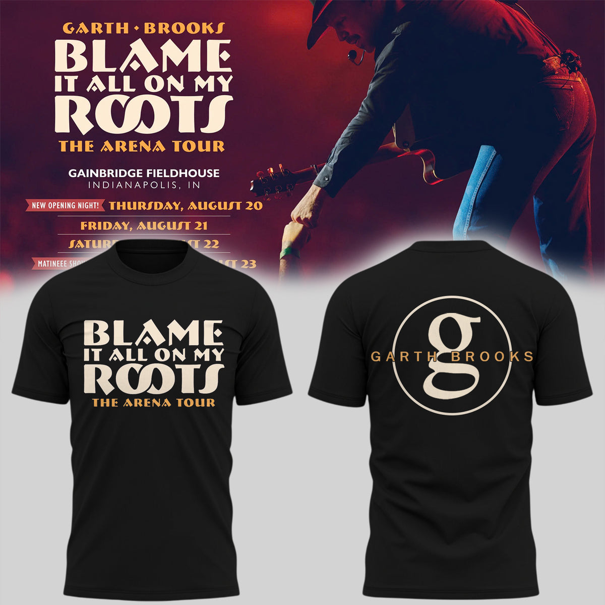 Limited Edition "Blame It All On My Roots - The Arena Tour" T-Shirts HP26081901T21
