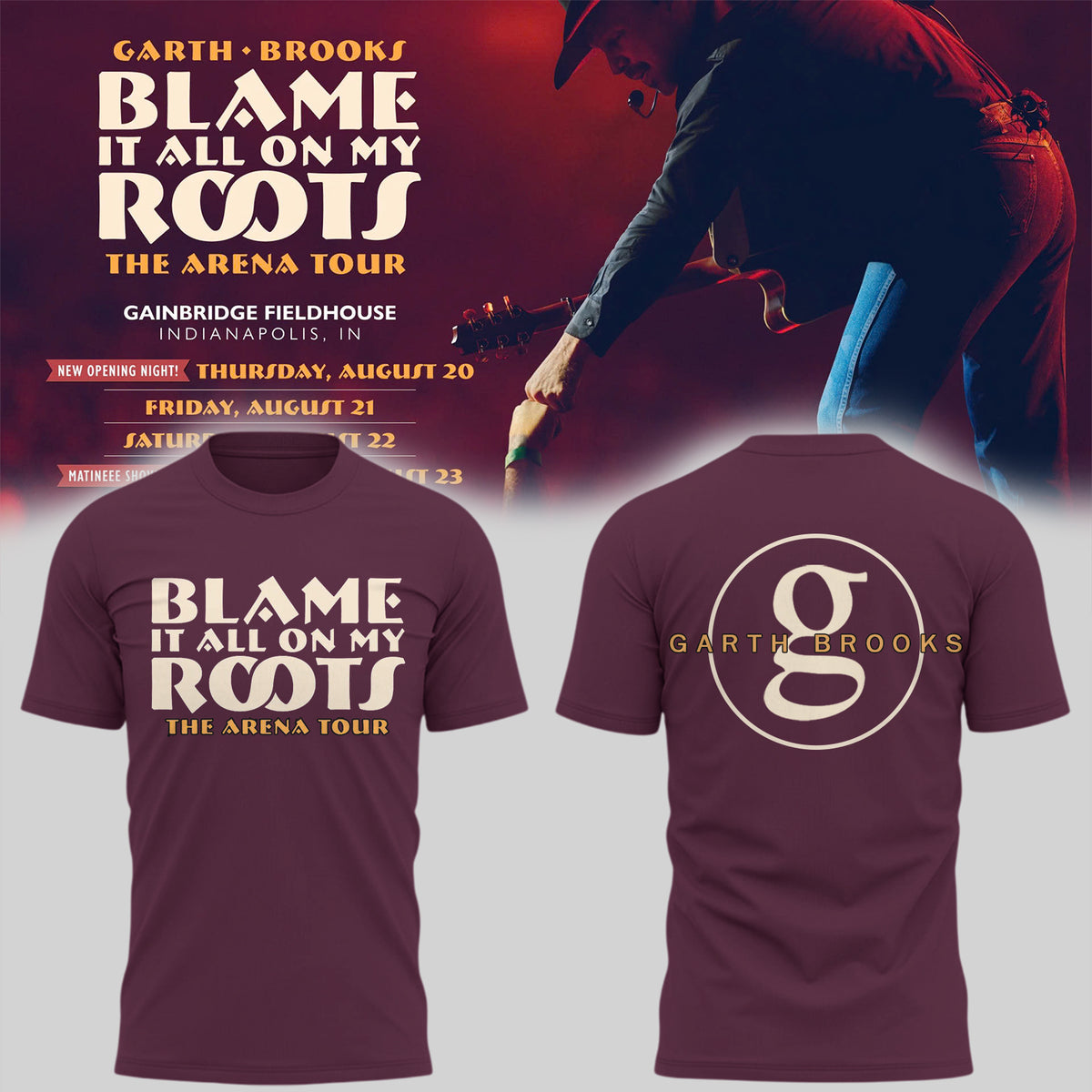 Limited Edition "Blame It All On My Roots - The Arena Tour" T-Shirts HP26081901T22