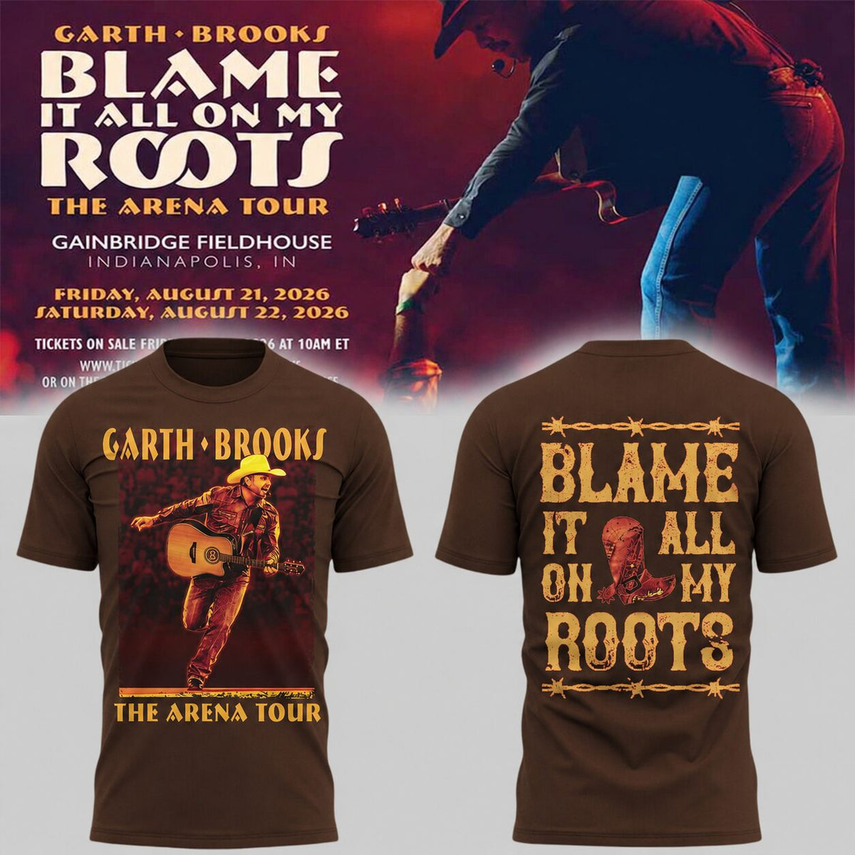Limited Edition "Blame It All On My Roots - The Arena Tour" T-Shirts HP26081901T30