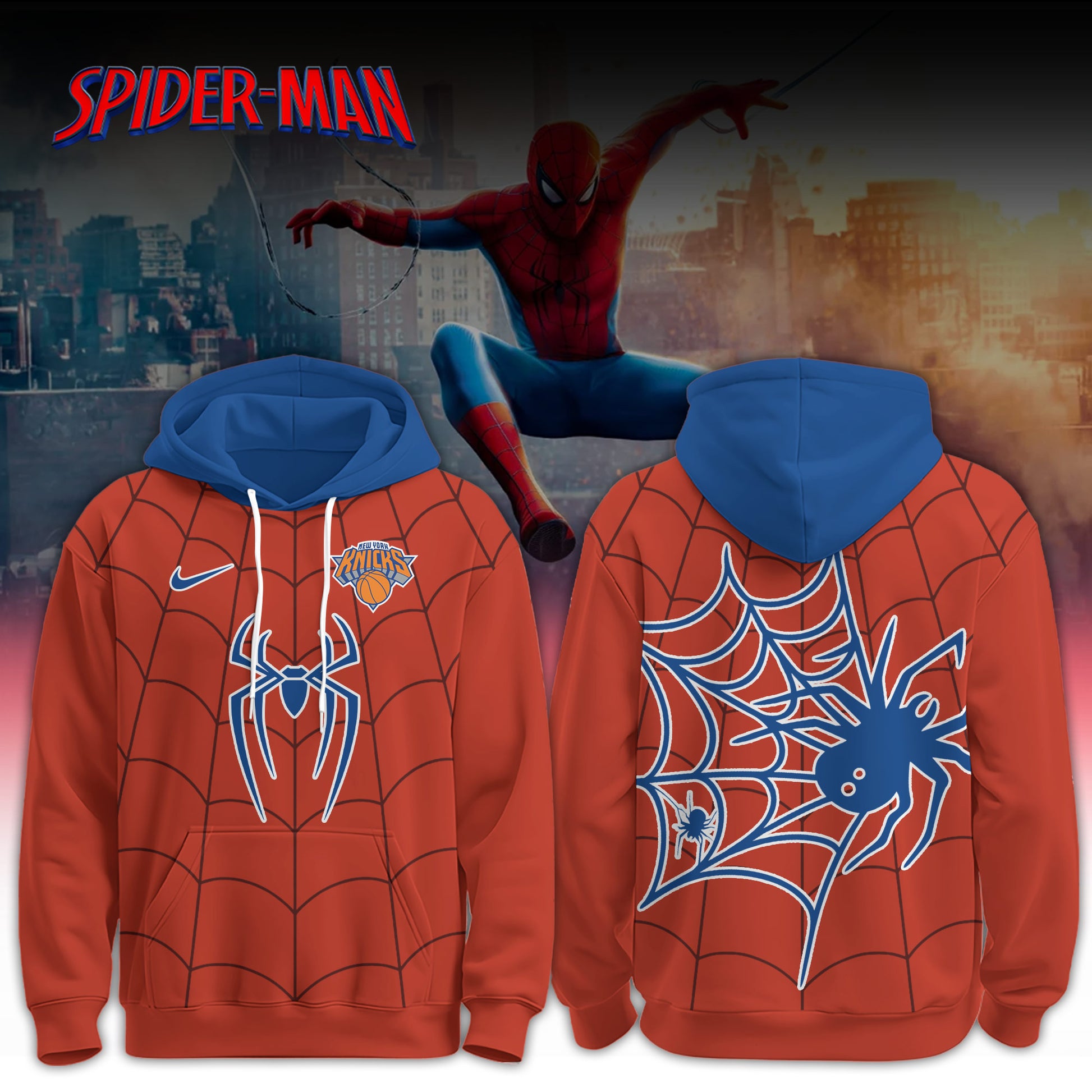 ,   NBA Knicks x Spider Man 2026 Edition Custom Hoodie for Fans V2