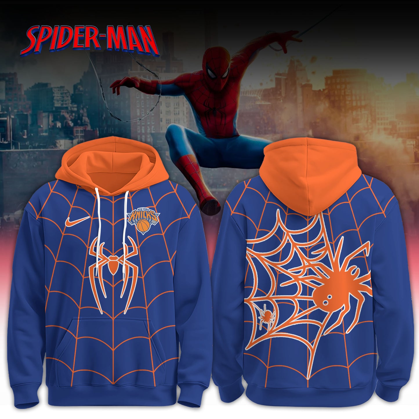 ,   NBA Knicks x Spider Man 2026 Edition Custom Hoodie for Fans