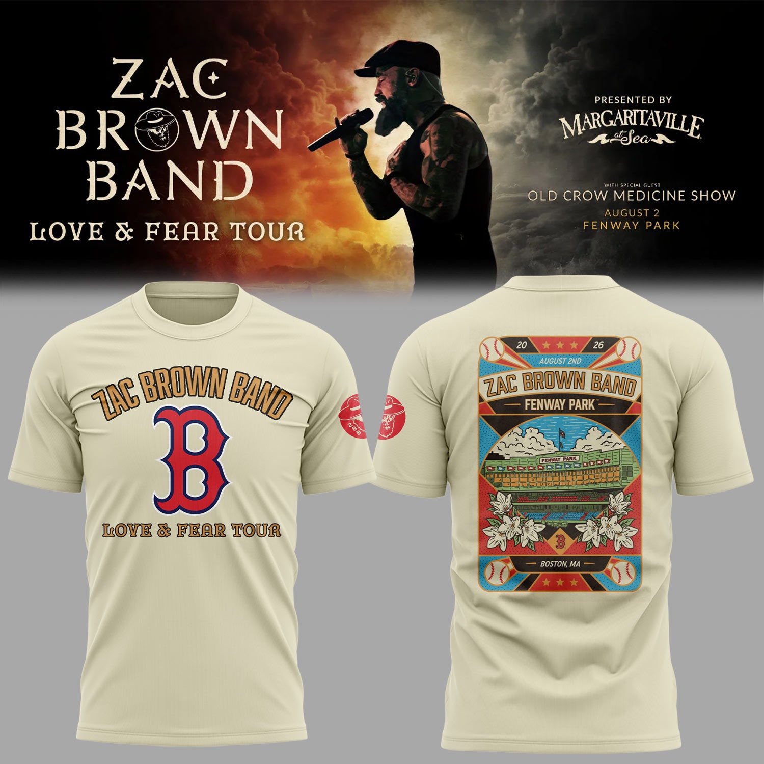 Limited Edition Love &amp; Fear Tour in Fenway Park Shirt-KC08032623