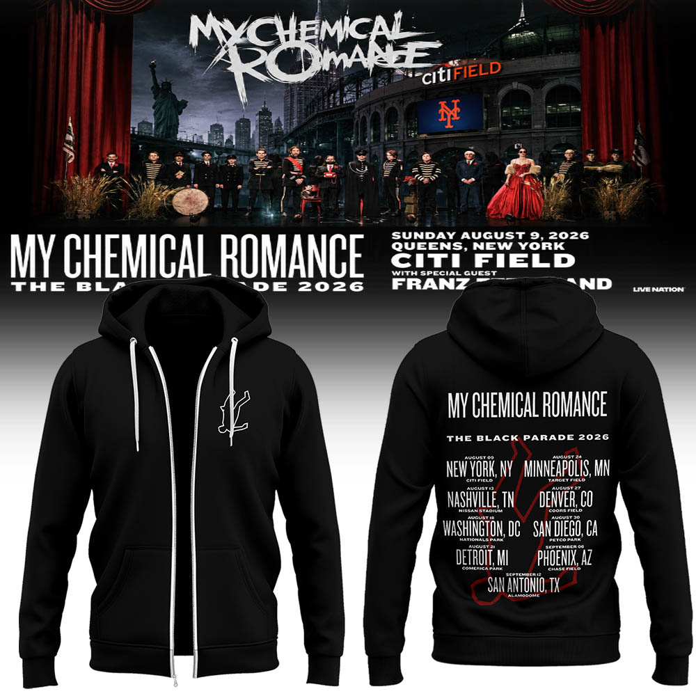 Limited Edition MCR Long Live The Black Parade Tour US 2026 Zip Hoodie