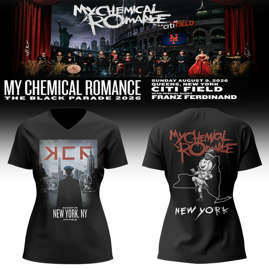 Limited Edition MCR Long Live The Black Parade Tour US 2026 x New York V-neck TShirt