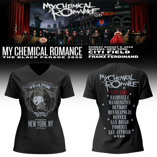 Limited Edition MCR Long Live The Black Parade Tour US 2026 x New York V-neck TShirt