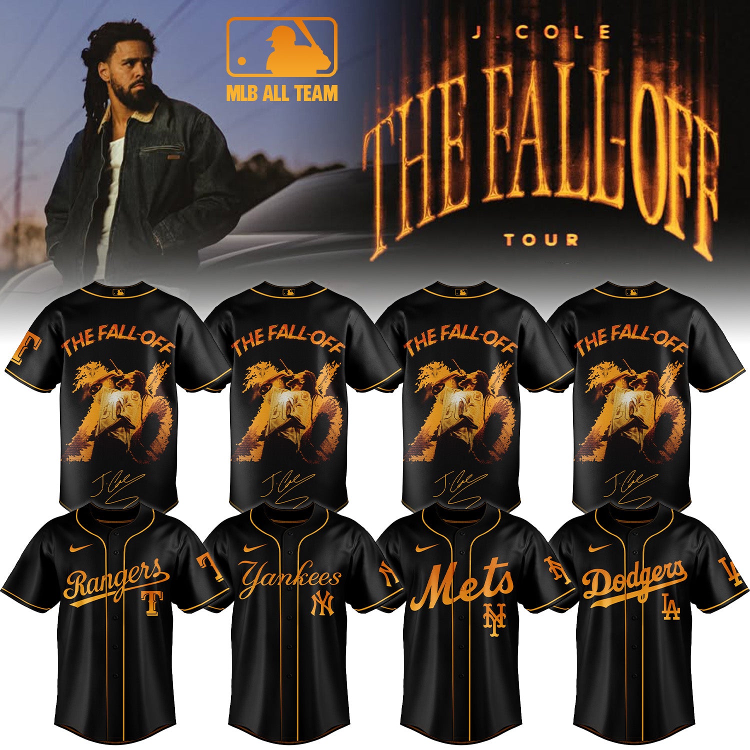 _MLB x J.Cole - "The Fall-Off Tour 2026" . Limited Edition Signature Jersey