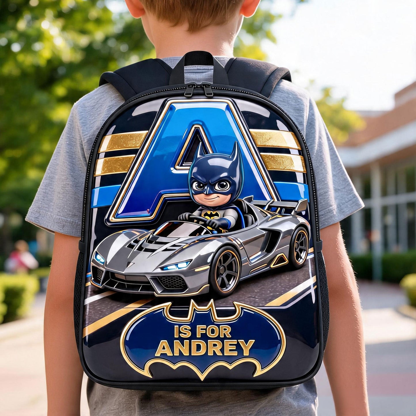 Racing To Back To School Day School Bag - Personalized Gifts For Kid