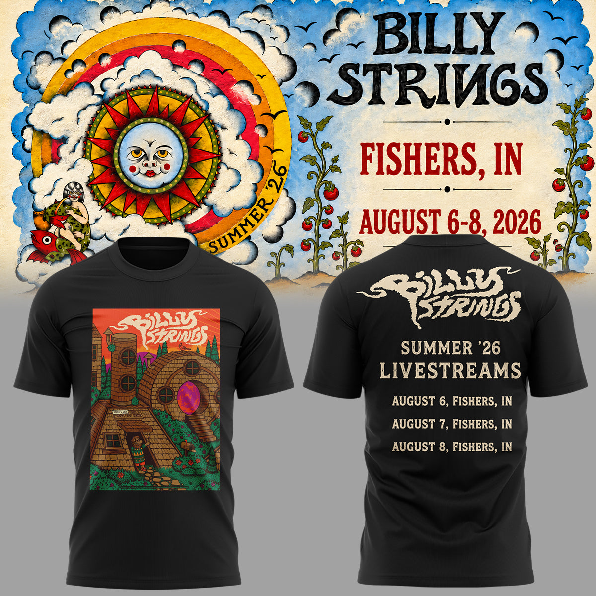 Limited Edition Billy Strings tour 2026 tshirt-ND08072612