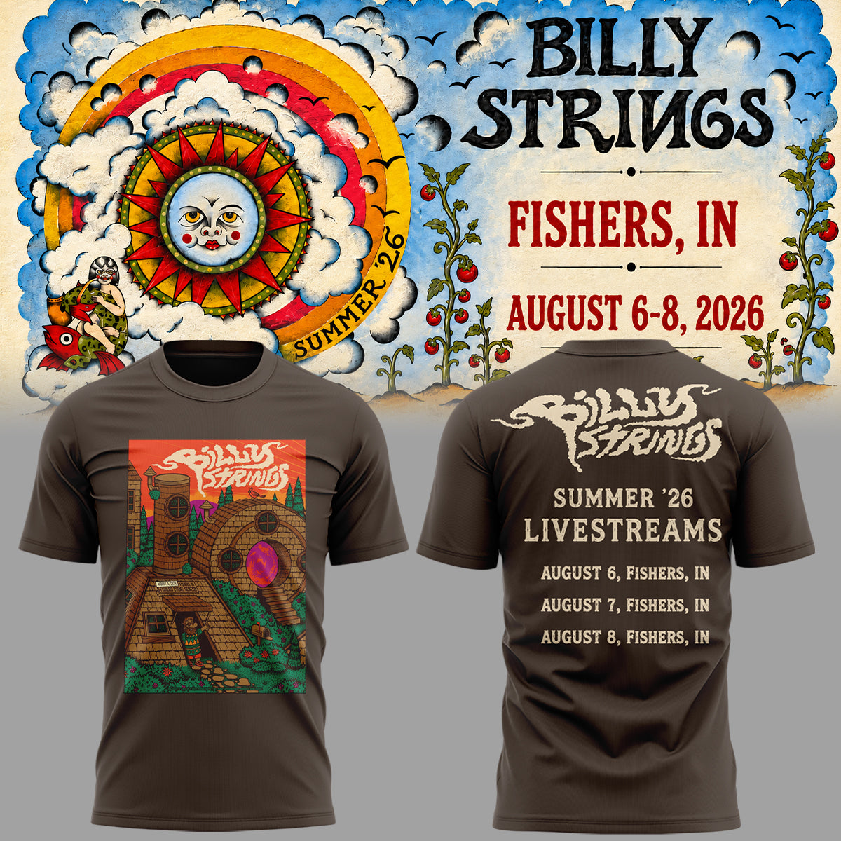 Limited Edition Billy Strings tour 2026 tshirt-ND08072615