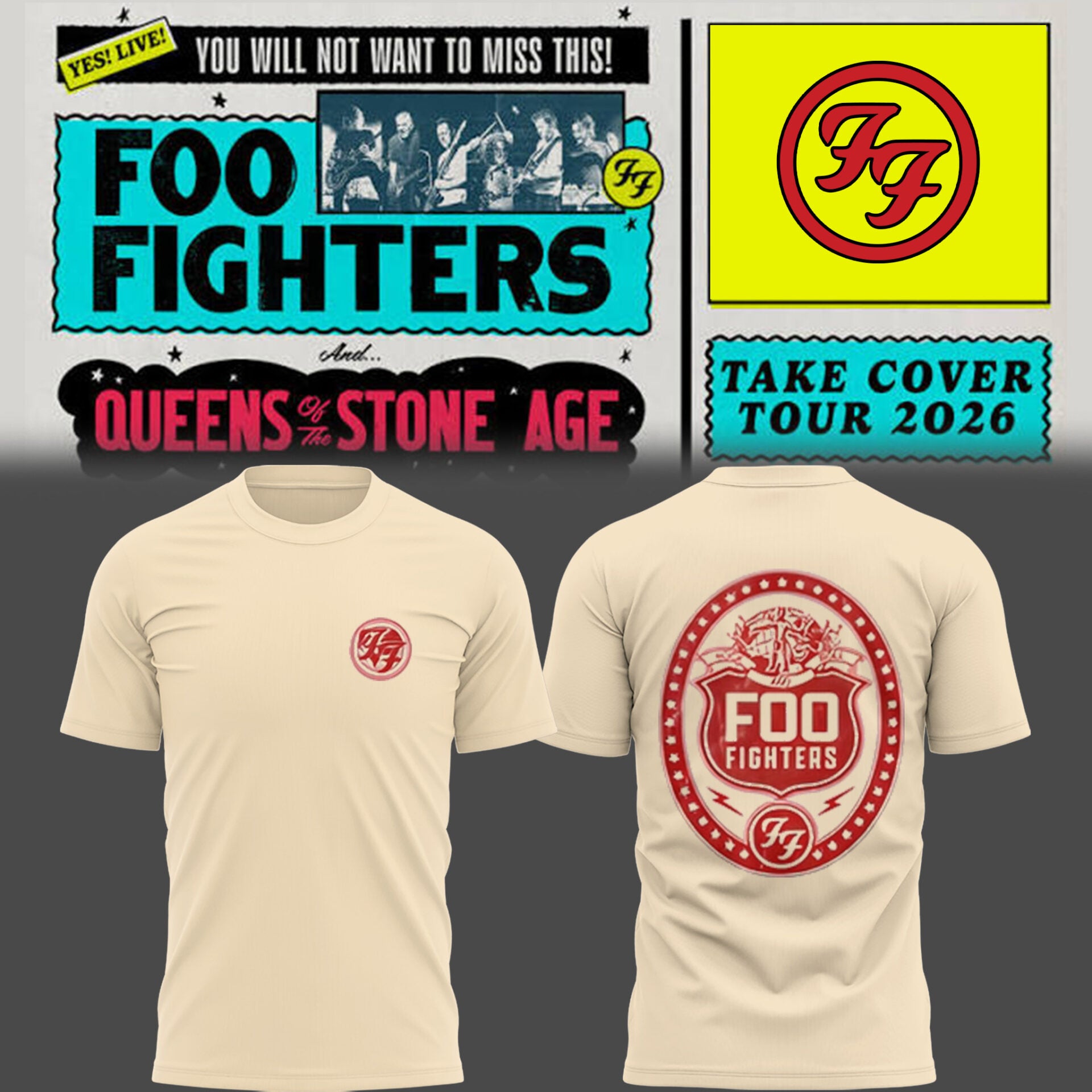 FF 🎸🎤 "Take Cover Tour 2026" TShirt-PU26080510