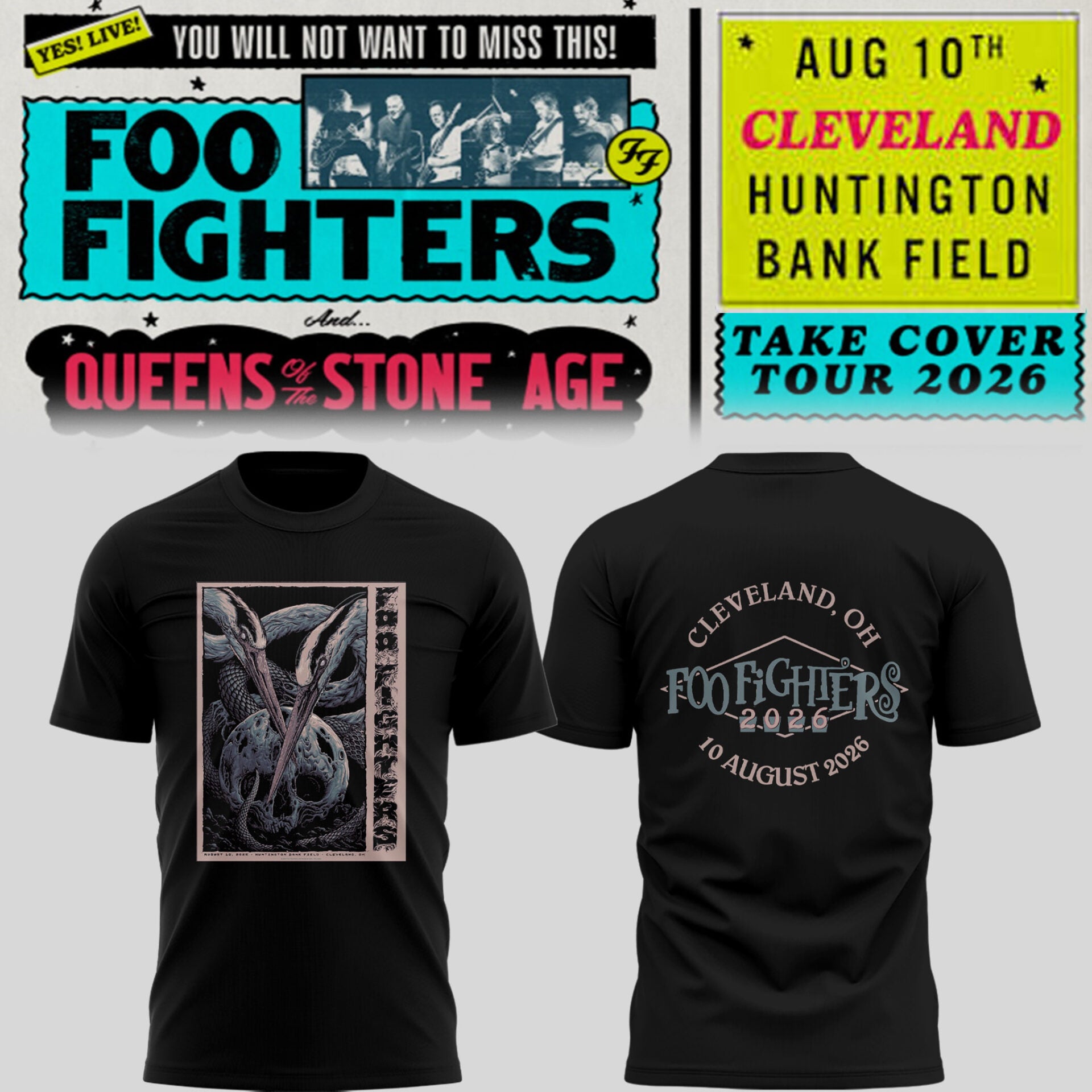 FF 🎸🎤 "Take Cover Tour 2026" in Cleveland,OH TShirt-PU26081120