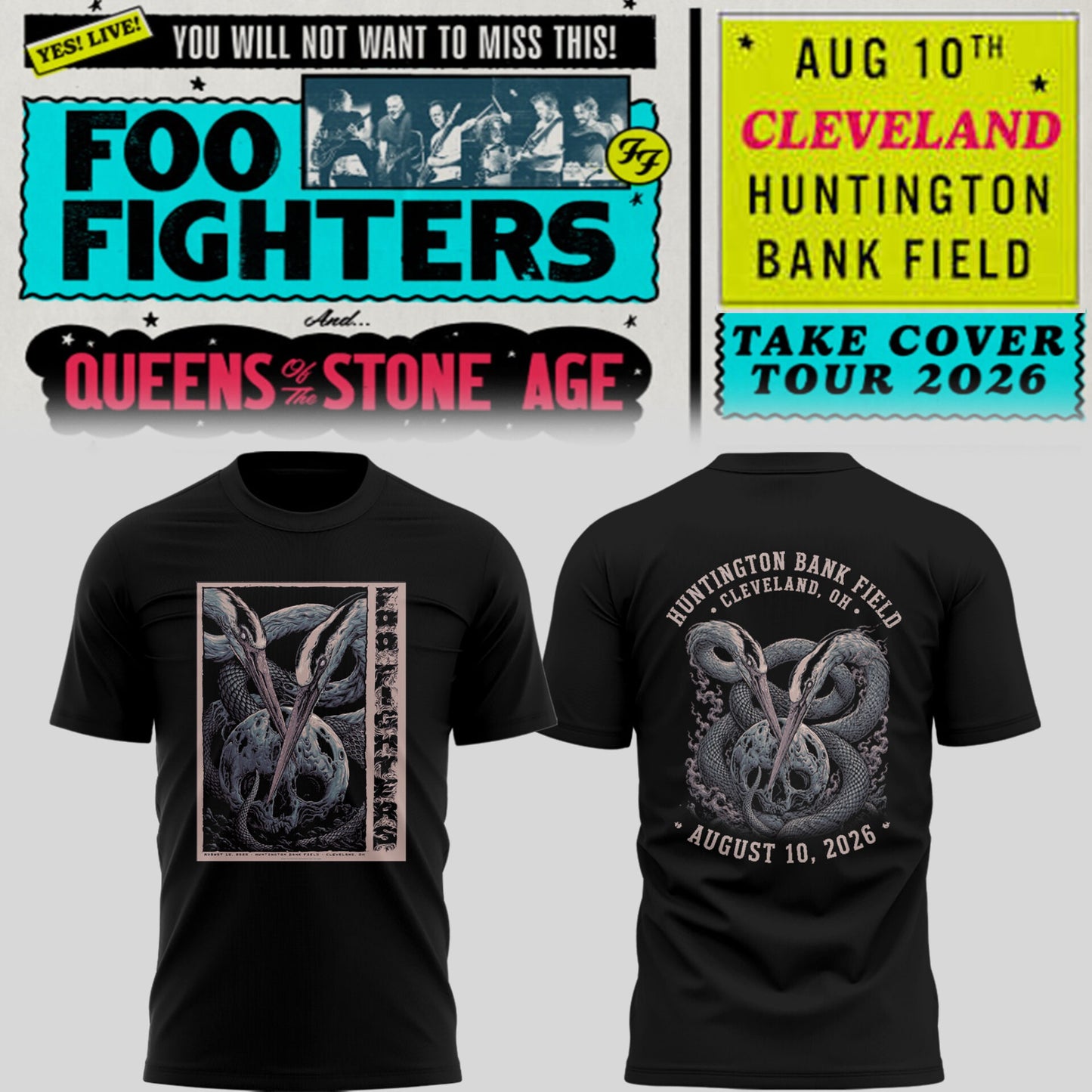 FF 🎸🎤 "Take Cover Tour 2026" in Cleveland,OH TShirt-PU26081121