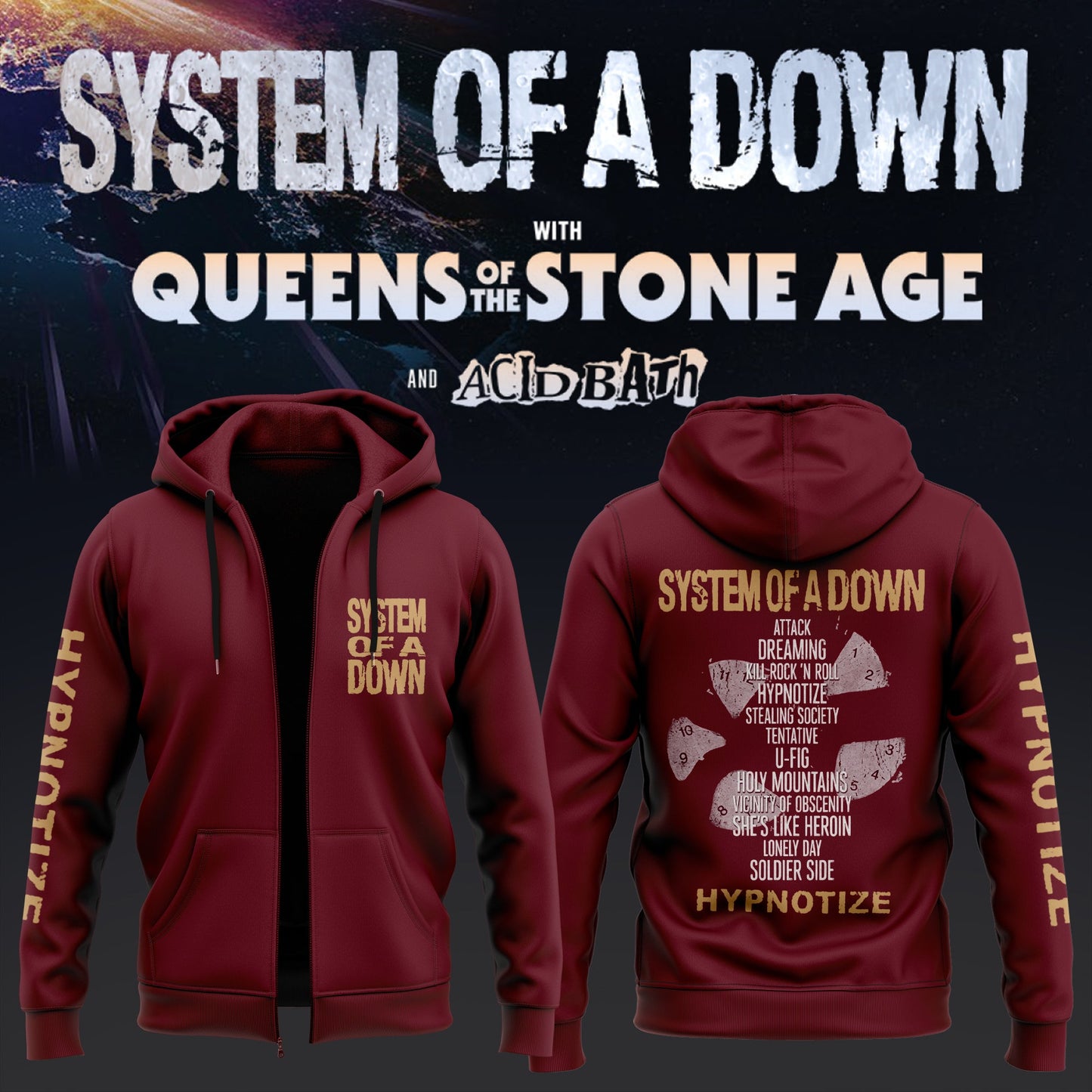 S.O.A.D -  UK &amp; EU Tour 2026 Limited ZipHoodie