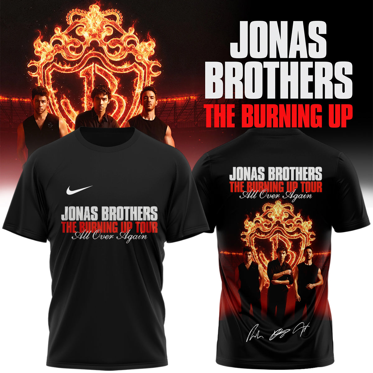 Jonas Brothers The Burning Up Tour TShirt