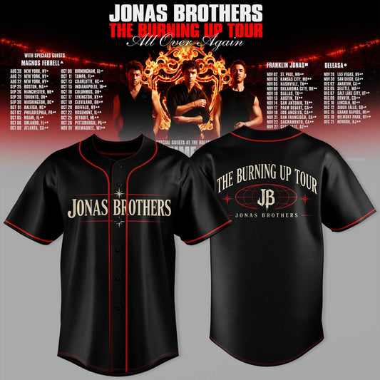 .Jns Bros The Burning Up Tour All Over Again 3D All-Over Print Baseball Jersey V7
