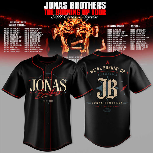 .Jns Bros The Burning Up Tour All Over Again 3D All-Over Print Baseball Jersey V8