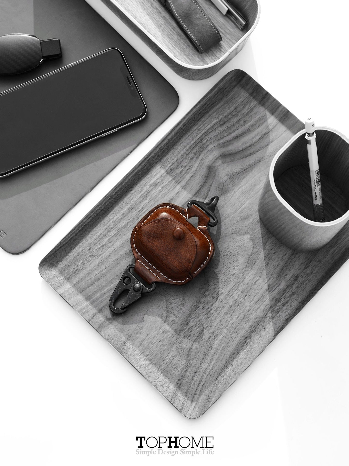 AirPods Pro Leather Case, Premium Genuine Leather Cover for AirPods Pro Case with Fine Metal Carabiner/Earbuds Accessories Thanksgiving Gift
