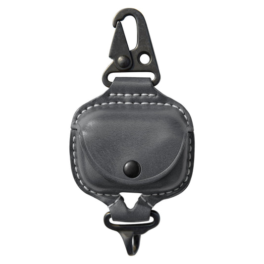 AirPods Pro Leather Strap Protective Case For AirPods Pro Headphone Case , with Fine Metal Carabiner/Earbuds Accessories --Grey