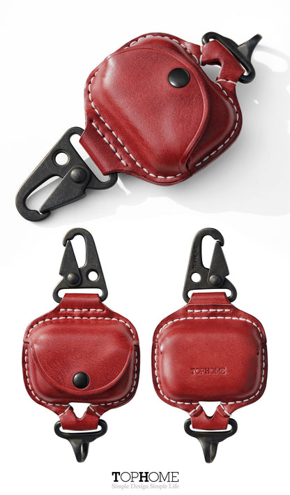 AirPods Pro Leather Strap Protective Case For AirPods Pro Headphone Case , with Fine Metal Carabiner/Earbuds Accessories Thanksgiving Gift