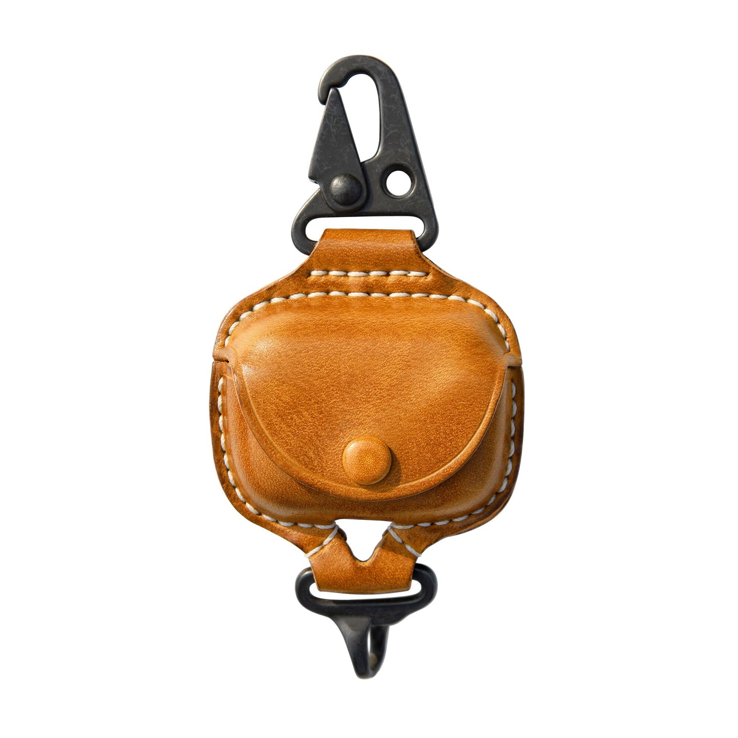 AirPods Pro Leather Strap Protective Case For AirPods Pro Headphone Case , with Fine Metal Carabiner/Earbuds Accessories -Brown
