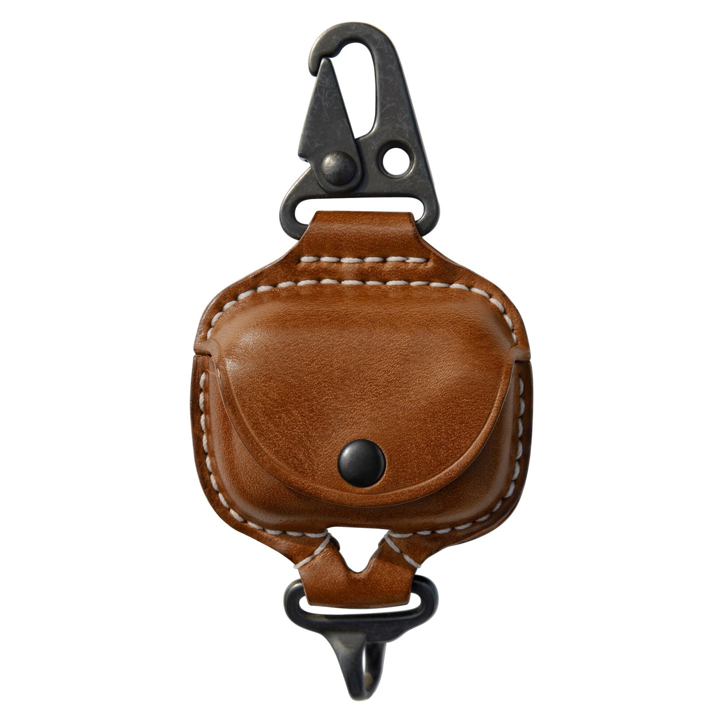 TopHome --AirPods Pro Leather Strap Protective Case For AirPods Pro Headphone Case , with Fine Metal Carabiner/Earbuds Accessories --Brown