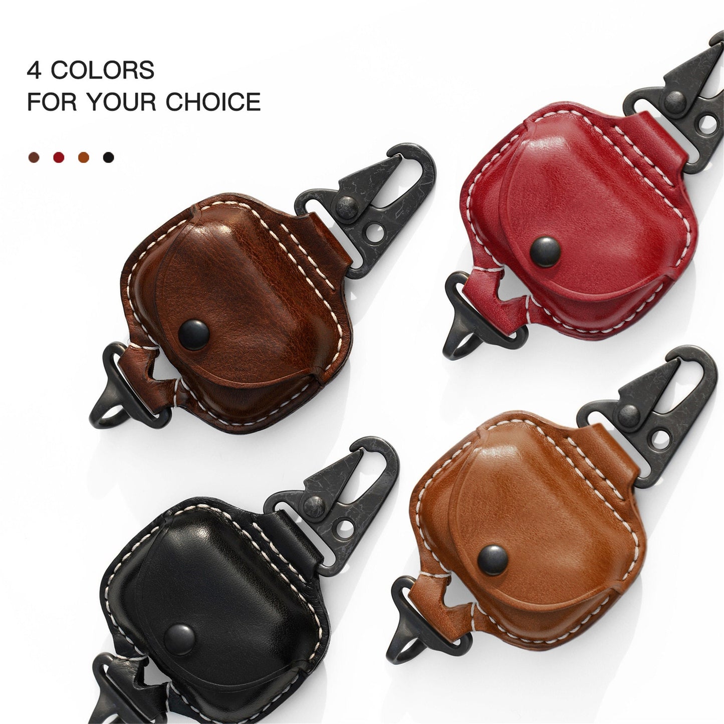 AirPods Case Premium Leather Cover for Airpods 3 Cases with Fine Metal Carabiner/Earbuds Accessories Airpods 3rd Thanksgiving Gift