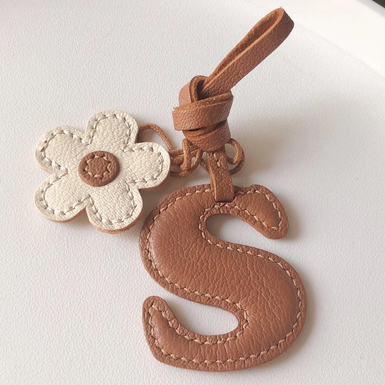 Leather Name Charm, Alphabet Bag Charm, Personalized Leather Keychain Gift with Name,alphabet charm,personalized Name Charm