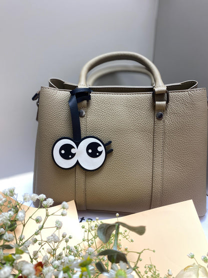 Cute big eye Charm,Leather Bag Charm,Leather Handbag and Purse Charm,Cute eye Keychain,Leather Gift,Bag Charm for Handbag,kawaii bag charm |