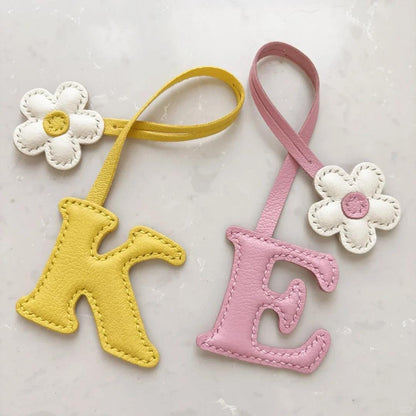 Leather Name Charm, Alphabet Bag Charm, Personalized Leather Keychain Gift with Name,alphabet charm,personalized Name Charm