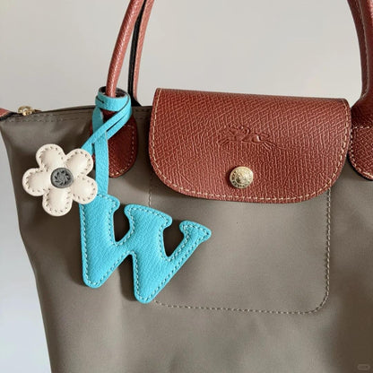 Leather Name Charm, Alphabet Bag Charm, Personalized Leather Keychain Gift with Name,alphabet charm,personalized Name Charm