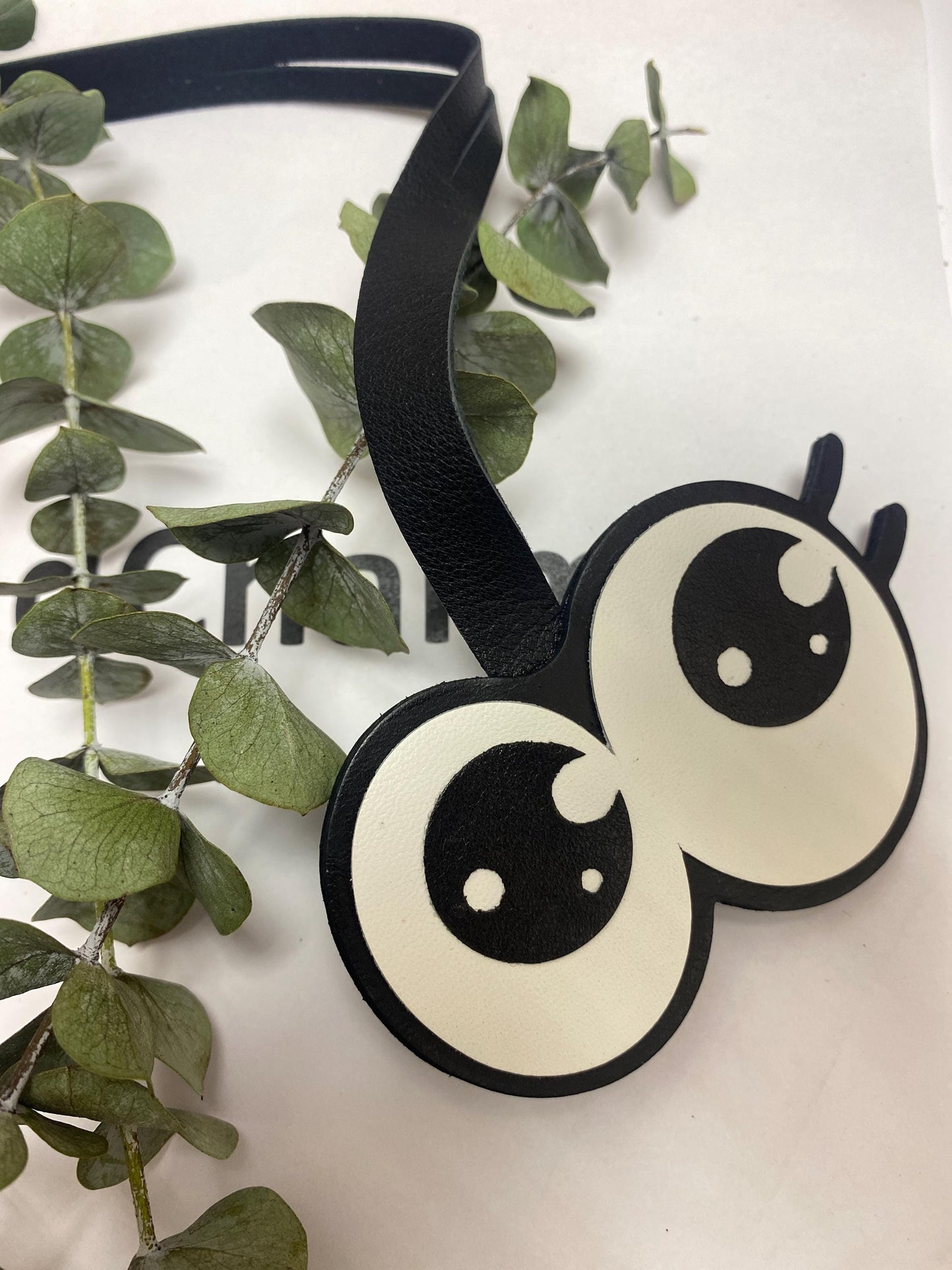 Cute big eye Charm,Leather Bag Charm,Leather Handbag and Purse Charm,Cute eye Keychain,Leather Gift,Bag Charm for Handbag,kawaii bag charm |