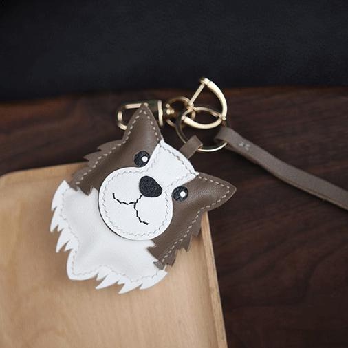 Personalized Border Collie Leather Charm, Leather  Bag Charm, Cute dog Leather Handbag and Purse Charm, dog Keychain,Bag Charm for Handbag