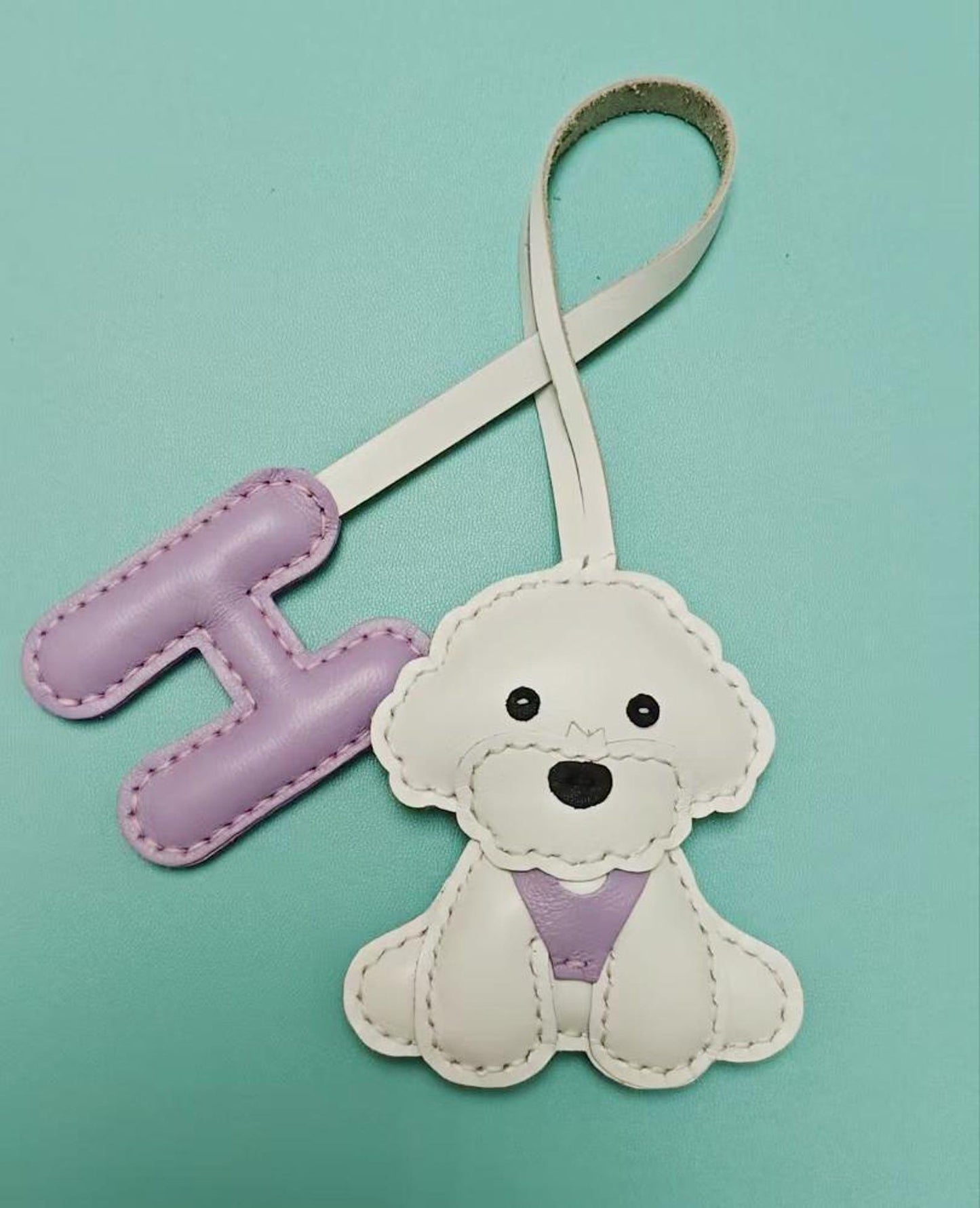 Personalized custom pets dog,Leather Bag Charm, Bichon frise Charm,Handbag and Purse Charm,dog Keychain,pets birthday Gift,dog mon gifts