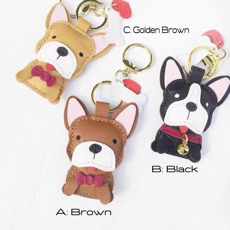 French Bulldog Bag Charm,Leather bag Charm,Cute French Bulldog Leather Handbag/ Purse Charm, French Bulldog Keychain,frenchie dog Bag Charm