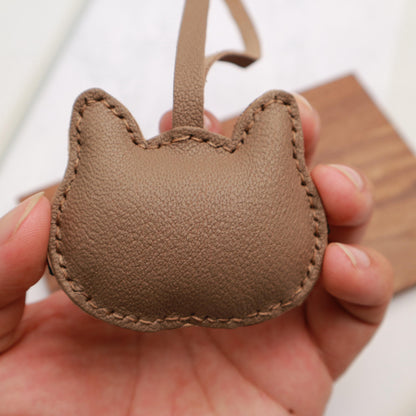 Custom Leather Cat Keychain ,leather bag charms,cute cat charm,Leather Handbag and Purse Charm, Personalised Handmade leather accessory gift