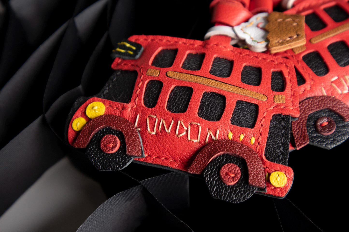 Small Bus Leather charm,Leather  Bag Charm,Handmade London Bus Bag Charm, Leather Handbag and Purse Charm,Unique Bus Keychain