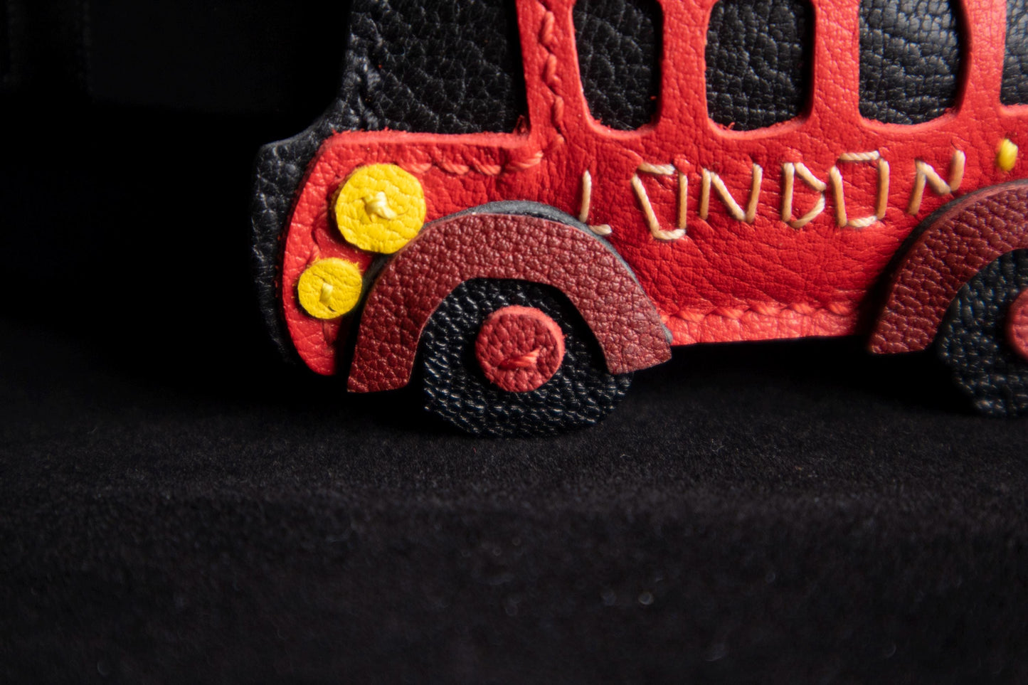 Small Bus Leather charm,Leather  Bag Charm,Handmade London Bus Bag Charm, Leather Handbag and Purse Charm,Unique Bus Keychain