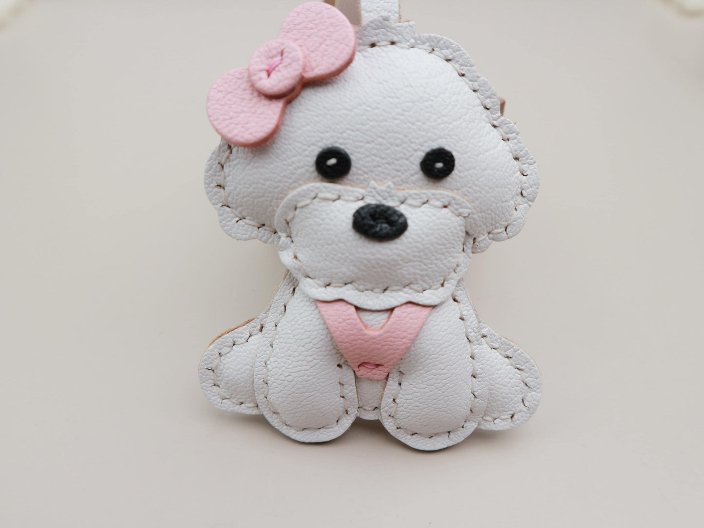 Personalized custom pets dog,Leather Bag Charm, Bichon frise Charm,Handbag and Purse Charm,dog Keychain,pets birthday Gift,dog mon gifts
