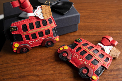 Small Bus Leather charm,Leather  Bag Charm,Handmade London Bus Bag Charm, Leather Handbag and Purse Charm,Unique Bus Keychain