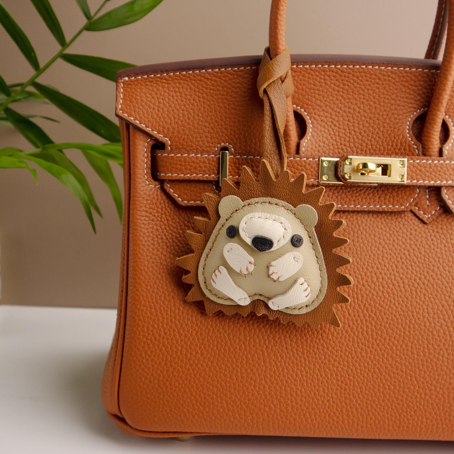 Handmade Leather Hedgehog Charm,Leather Bag Charm, Cute Hedgehog Leather Purse Charm, Hedgehog Keychain, Leather Gift, Bag Charm for Handbag