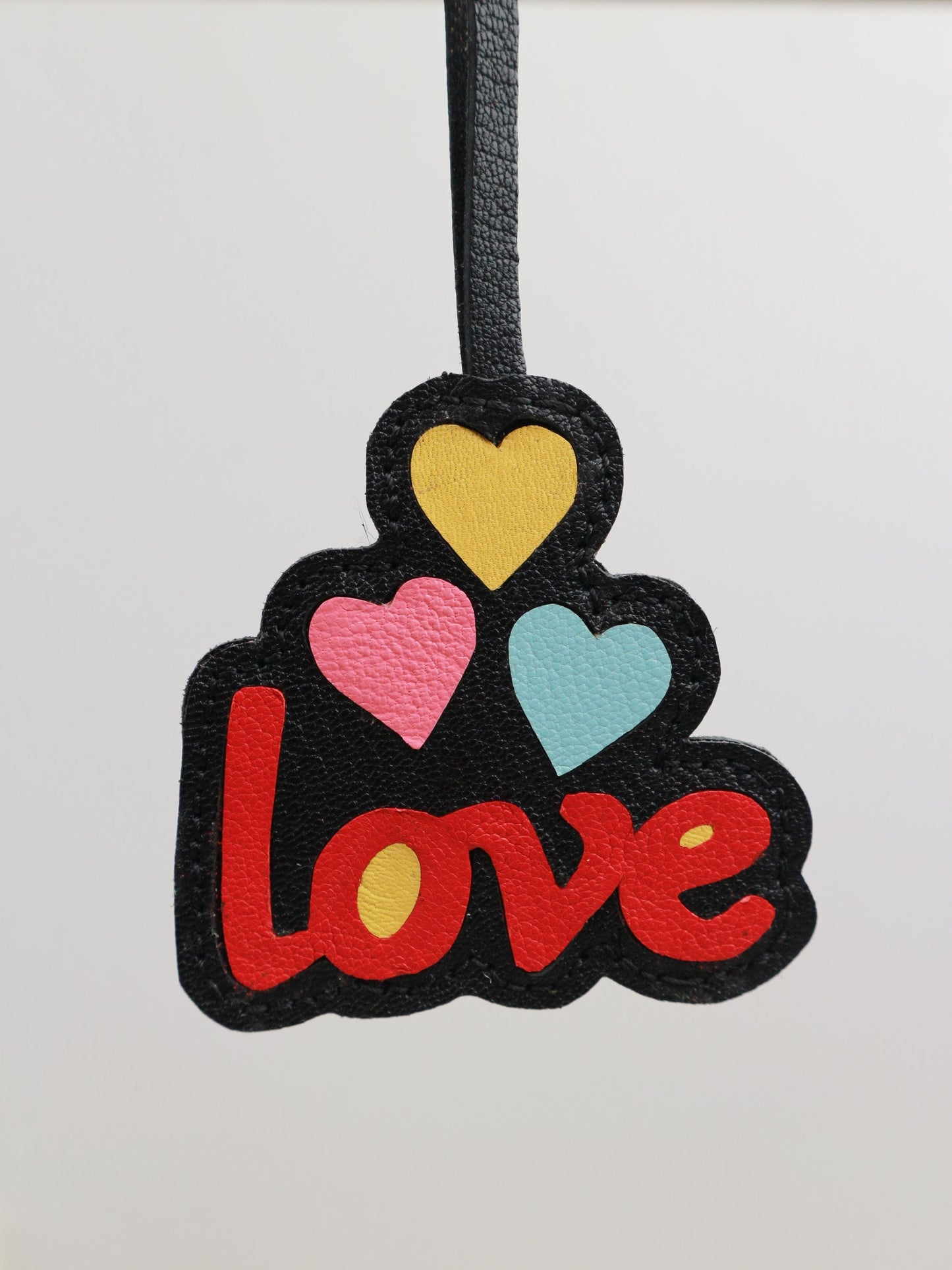 Leather Love bag Charm, Handmade Leather heart Bag Charm, Leather Handbag & Purse Charm, Love  heart Keychain,leather accessory gift