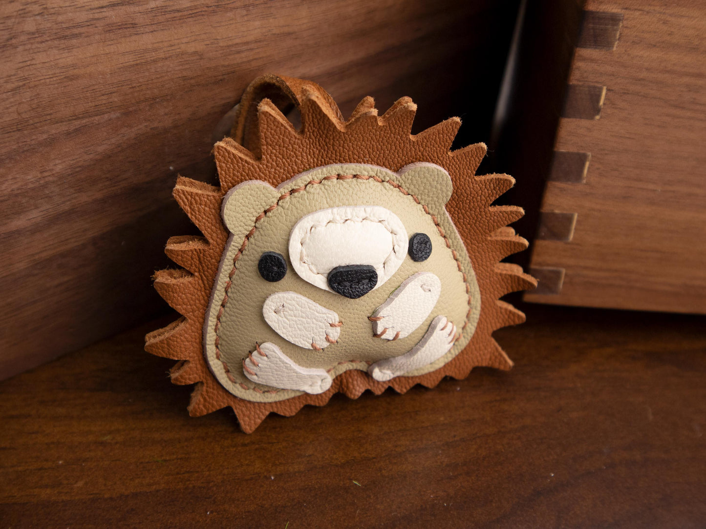 Handmade Leather Hedgehog Charm,Leather Bag Charm, Cute Hedgehog Leather Purse Charm, Hedgehog Keychain, Leather Gift, Bag Charm for Handbag