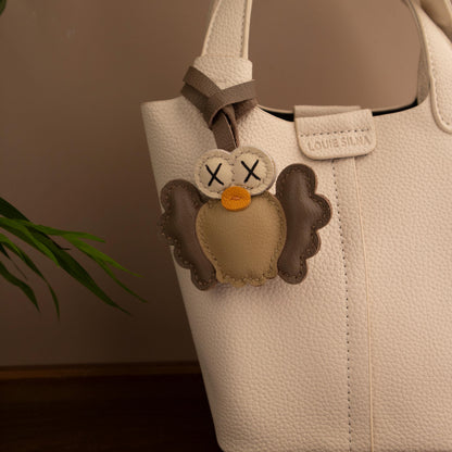 Handmade Leather Crab Charm, Leather Bag Charm,Cute Animal Leather Handbag and Purse Charm, Crab Keychain,Handmade birthday Gift