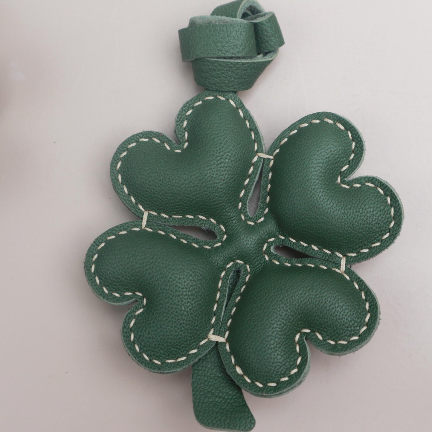 Leather Four Leaf Clover  Charm, Handmade Leather Clover Bag Charm, Leather Handbag & Purse Charm, Clover Keychain,Plant Lover Gift Ideas